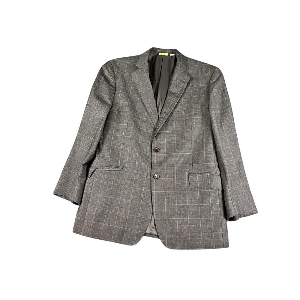 Brooks Brothers 1818 Regent Men's Gray Plaid Wool Blazer Sport Coat 44R/38